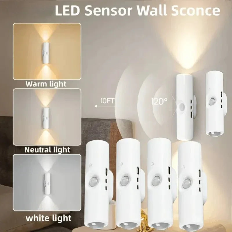 Smart LED Motion Sensor Light - Rechargeable & Wireless for Closet, Stairs, and Bedroom